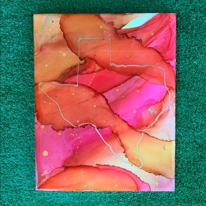 Original Alcohol Ink Texas Wall Art Decor